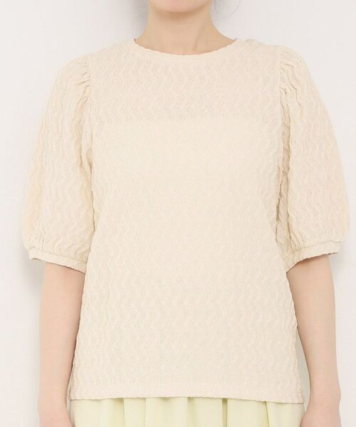 SHOO・LA・RUE / シューラルー カットソー | ◆ウェーブ柄ジャカード パフスリーブトップス | 詳細13
