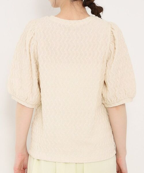 SHOO・LA・RUE / シューラルー カットソー | ◆ウェーブ柄ジャカード パフスリーブトップス | 詳細15