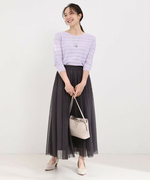 SHOO・LA・RUE / シューラルー ニット・セーター | 【洗える】デコルテがきれいに見えるVネックラメボーダーニット | 詳細11