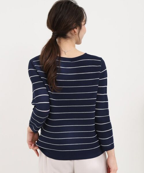 SHOO・LA・RUE / シューラルー ニット・セーター | 【洗える】デコルテがきれいに見えるVネックラメボーダーニット | 詳細14