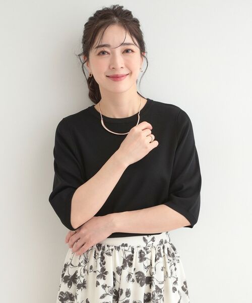 SHOO・LA・RUE / シューラルー ニット・セーター | 【毎日洗える】上半身がすっきり見える5分袖ニット | 詳細1