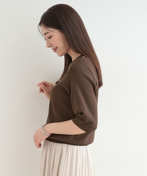 SHOO・LA・RUE / シューラルー ニット・セーター | 【毎日洗える】上半身がすっきり見える5分袖ニット | 詳細10