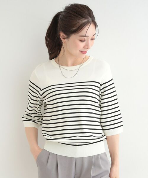 SHOO・LA・RUE / シューラルー ニット・セーター | 【毎日洗える】上半身がすっきり見える5分袖ニット | 詳細21