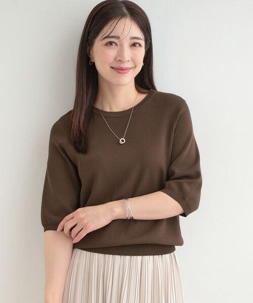 SHOO・LA・RUE / シューラルー ニット・セーター | 【毎日洗える】上半身がすっきり見える5分袖ニット | 詳細9
