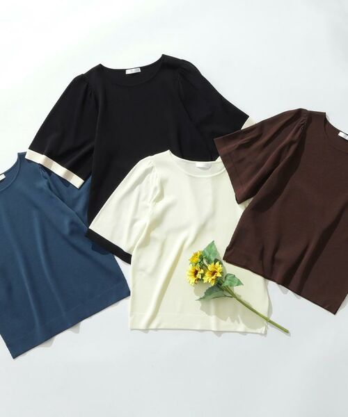 SHOO・LA・RUE / シューラルー ニット・セーター | 【毎日洗える/S-LL】ひらり袖で大人フェミニン 二の腕が隠れる5分袖ニット | 詳細23