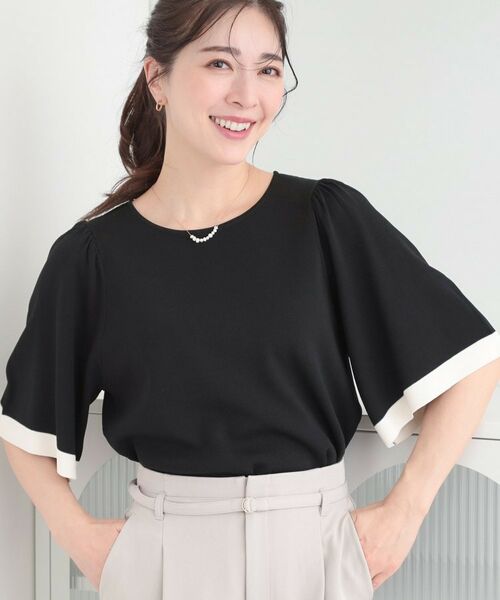 SHOO・LA・RUE / シューラルー ニット・セーター | 【毎日洗える】ひらり袖ニット（ブラック(519)）