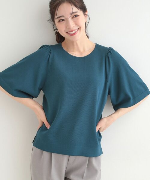 SHOO・LA・RUE / シューラルー ニット・セーター | 【毎日洗える】ひらり袖ニット（ブルーグリーン(097)）
