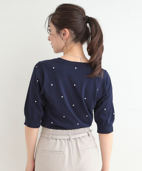 SHOO・LA・RUE / シューラルー ニット・セーター | ドット刺繍ハーフスリーブニット | 詳細10