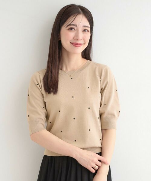 SHOO・LA・RUE / シューラルー ニット・セーター | ドット刺繍ハーフスリーブニット | 詳細5