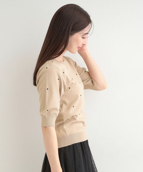 SHOO・LA・RUE / シューラルー ニット・セーター | ドット刺繍ハーフスリーブニット | 詳細6