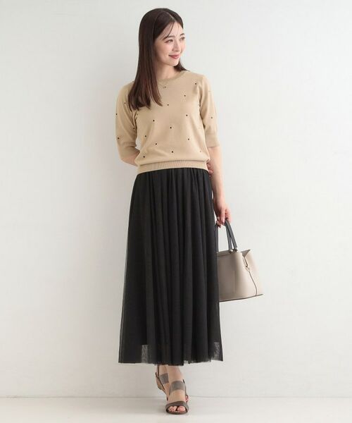 SHOO・LA・RUE / シューラルー ニット・セーター | ドット刺繍ハーフスリーブニット | 詳細7