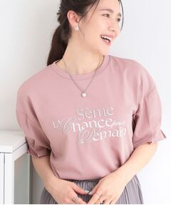 SHOO・LA・RUE / シューラルー カットソー | 【SHOO ICE】ひんやりタックスリーブ ラメ発砲プリントTシャツ