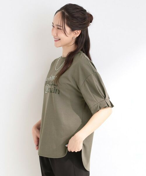 SHOO・LA・RUE / シューラルー カットソー | 【SHOO ICE】ひんやりタックスリーブ ラメ発砲プリントTシャツ | 詳細10