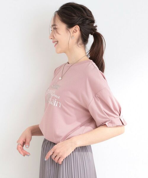 SHOO・LA・RUE / シューラルー カットソー | 【SHOO ICE】ひんやりタックスリーブ ラメ発砲プリントTシャツ | 詳細14