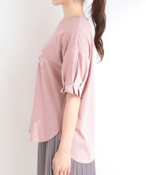 SHOO・LA・RUE / シューラルー カットソー | 【SHOO ICE】ひんやりタックスリーブ ラメ発砲プリントTシャツ | 詳細18