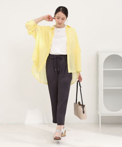 SHOO・LA・RUE / シューラルー カットソー | 【ひんやり/UV/S-LL】お袖ふんわり二の腕カバー ぷっくりラメプリントTシャツ | 詳細28