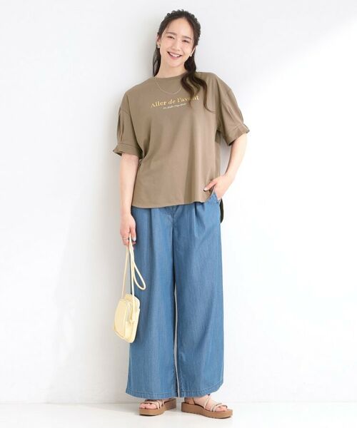 SHOO・LA・RUE / シューラルー カットソー | 【SHOO ICE】ひんやりタックスリーブ ラメ発砲プリントTシャツ | 詳細7