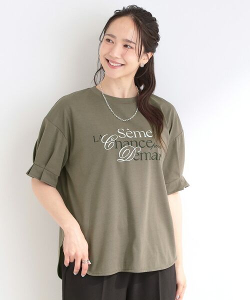 SHOO・LA・RUE / シューラルー カットソー | 【SHOO ICE】ひんやりタックスリーブ ラメ発砲プリントTシャツ | 詳細9