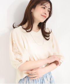 SHOO・LA・RUE / シューラルー カットソー | 【ストレッチ】カットジョーゼット スリットレーススリーブトップス