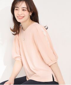 SHOO・LA・RUE / シューラルー カットソー | 【ストレッチ】カットジョーゼット スリットレーススリーブトップス