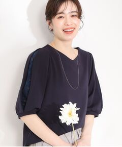 SHOO・LA・RUE / シューラルー カットソー | 【ストレッチ】カットジョーゼット スリットレーススリーブトップス