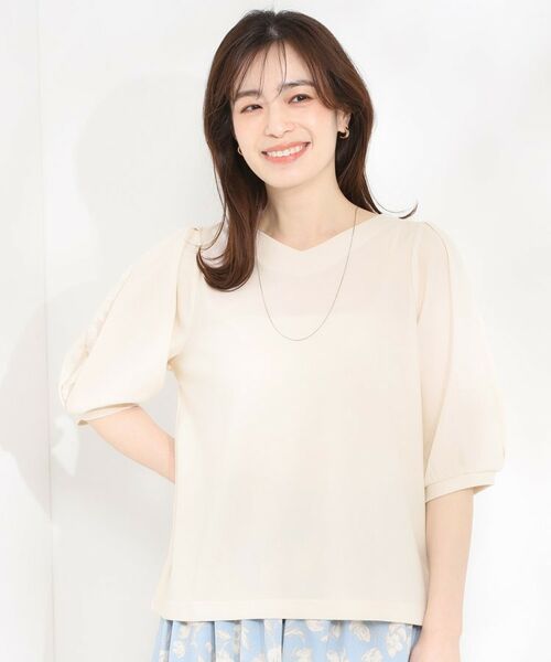 SHOO・LA・RUE / シューラルー カットソー | 【ストレッチ】カットジョーゼット スリットレーススリーブトップス | 詳細1