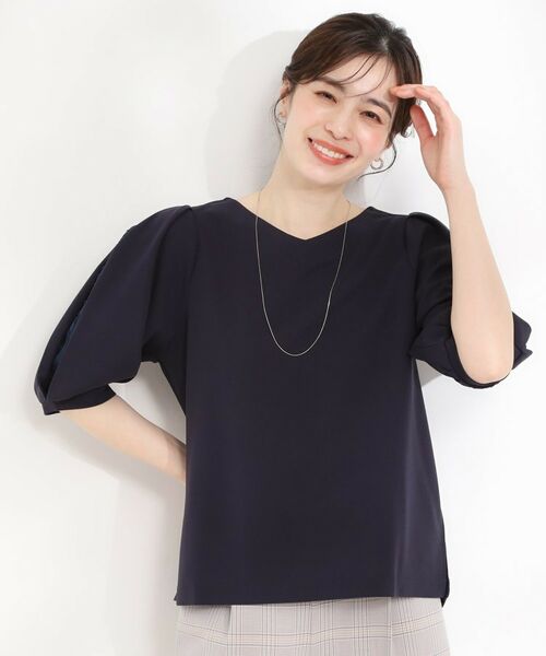 SHOO・LA・RUE / シューラルー カットソー | 【ストレッチ】カットジョーゼット スリットレーススリーブトップス | 詳細9