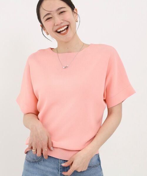 SHOO・LA・RUE / シューラルー ニット・セーター | 【毎日洗える】さらっとドルマン半袖トップス（ピンク(072)）