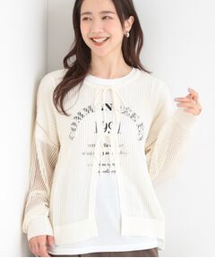 SHOO・LA・RUE / シューラルー その他トップス | 【前後2WAY／2点セット】メッシュリボンニット＆半袖ロゴT