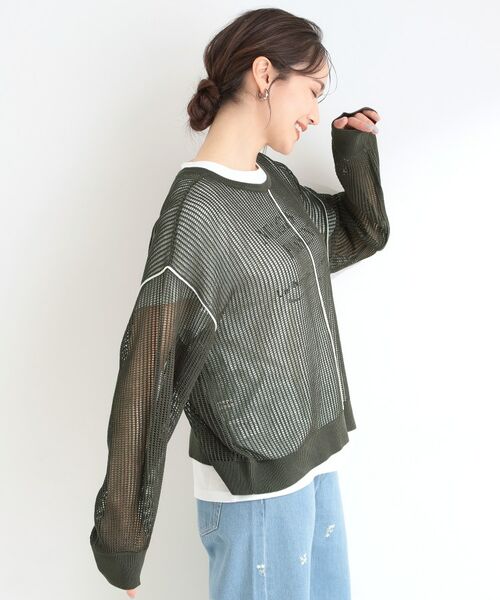 SHOO・LA・RUE / シューラルー その他トップス | 【前後2WAY/2点セット】メッシュリボンニット&半袖ロゴT | 詳細18