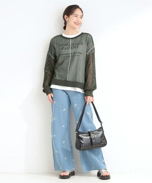 SHOO・LA・RUE / シューラルー その他トップス | 【前後2WAY/2点セット】メッシュリボンニット&半袖ロゴT | 詳細20