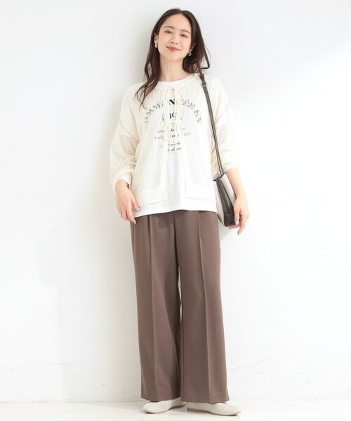 SHOO・LA・RUE / シューラルー その他トップス | 【前後2WAY/2点セット】メッシュリボンニット&半袖ロゴT | 詳細5