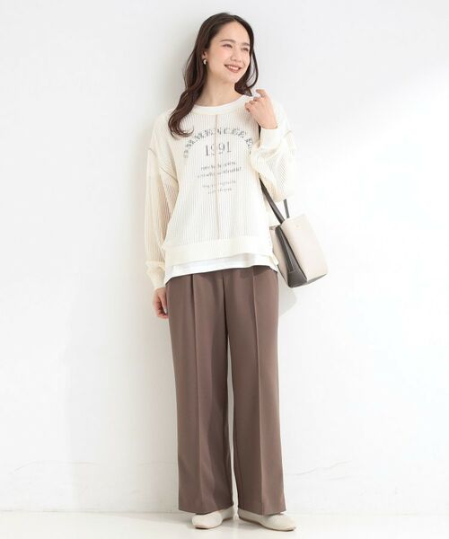 SHOO・LA・RUE / シューラルー その他トップス | 【前後2WAY/2点セット】メッシュリボンニット&半袖ロゴT | 詳細6