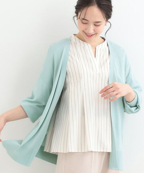 SHOO・LA・RUE / シューラルー カーディガン・ボレロ | 【洗える/ひんやり/UV】さらっとしたタッチが心地よい トッパーロングカーディガン（ミントグリーン(021)）