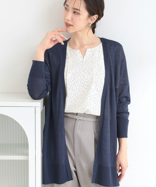 SHOO・LA・RUE / シューラルー カーディガン・ボレロ | 【洗える】着る方がすっきり見えに マルチに使えるミドルトッパーカーディガン(ネイビー(094))