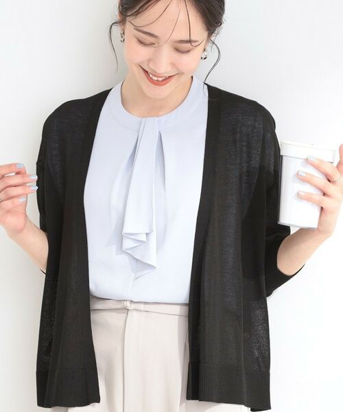 SHOO・LA・RUE / シューラルー カーディガン・ボレロ | 【洗える】サッと羽織るだけでこなれ見え マルチに使えるトッパーカーディガン（ブラック(019)）