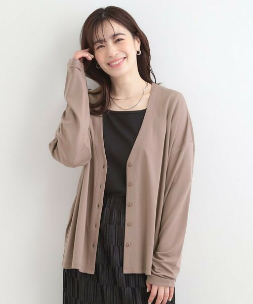 SHOO・LA・RUE / シューラルー カーディガン・ボレロ | 【SHOO ICE、UVカット】指穴付き とろみVネックポンチョカーディガン | 詳細9