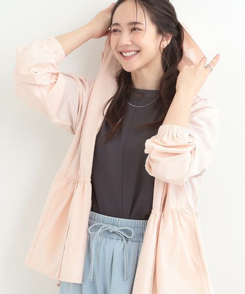 SHOO・LA・RUE / シューラルー レザーブルゾン・ジャケット | 【ひんやり/S-LL/体型カバー】ペプラムフリルとゴールドパーツが女性らしい UVパーカ | 詳細22