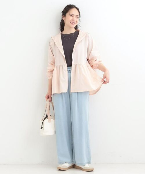 SHOO・LA・RUE / シューラルー レザーブルゾン・ジャケット | 【ひんやり/S-LL/体型カバー】ペプラムフリルとゴールドパーツが女性らしい UVパーカ | 詳細23