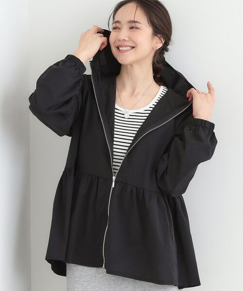 SHOO・LA・RUE / シューラルー レザーブルゾン・ジャケット | 【UVカット／接触冷感】ペプラムデザイン メタルジップパーカー（ブラック(019)）