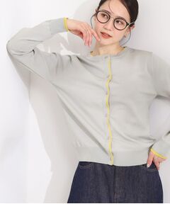 SHOO・LA・RUE / シューラルー カーディガン・ボレロ | 配色がコーデのアクセントに レイヤード風クルーカーディガン