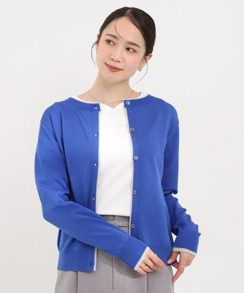 SHOO・LA・RUE / シューラルー カーディガン・ボレロ | 配色がコーデのアクセントに レイヤード風クルーカーディガン | 詳細9