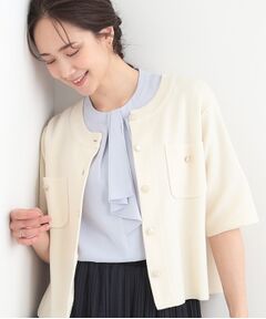 SHOO・LA・RUE / シューラルー カーディガン・ボレロ | 金ボタンハーフ袖カーディガンニット