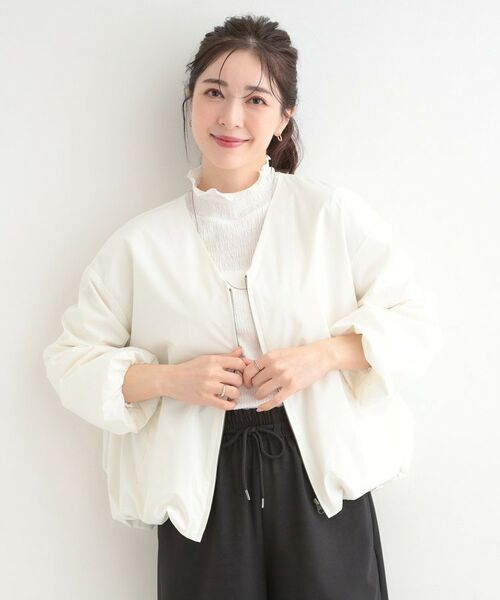 SHOO・LA・RUE / シューラルー レザーブルゾン・ジャケット | 【防風/撥水/S-LL】ぽわんと大人かわいい　Vネックバルーンブルゾン | 詳細1