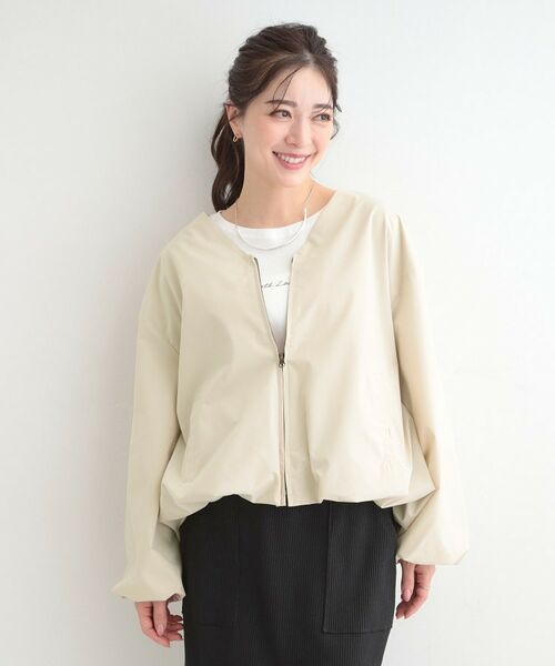 SHOO・LA・RUE / シューラルー レザーブルゾン・ジャケット | 【防風/撥水/S-LL】ぽわんと大人かわいい　Vネックバルーンブルゾン | 詳細5