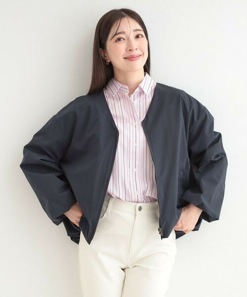 SHOO・LA・RUE / シューラルー レザーブルゾン・ジャケット | 【防風/撥水/S-LL】ぽわんと大人かわいい　Vネックバルーンブルゾン | 詳細9