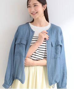 SHOO・LA・RUE / シューラルー Gジャン・デニムジャケット | 【S-LL】優しく透ける 柔らかシアーデニムブルゾン