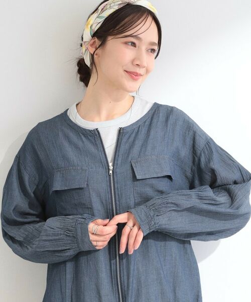 SHOO・LA・RUE / シューラルー Gジャン・デニムジャケット | 【S-LL】優しく透ける 柔らかシアーデニムブルゾン（ネイビー(094)）
