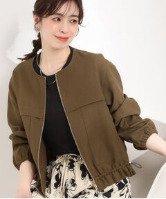 SHOO・LA・RUE / シューラルー レザーブルゾン・ジャケット | ドロストノーカラーブルゾン