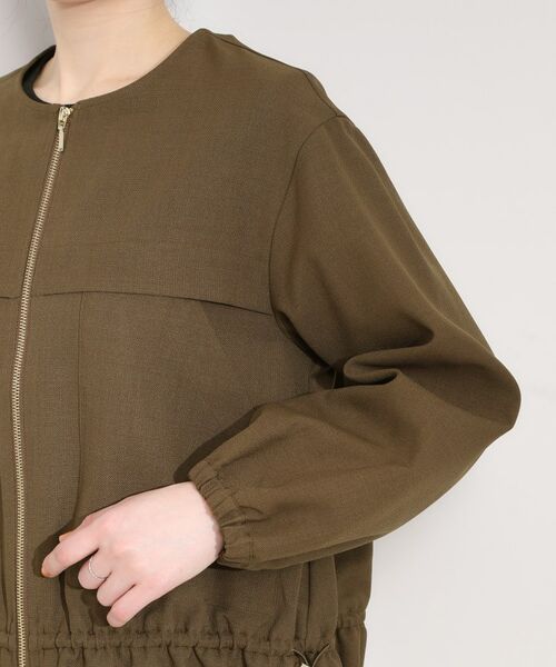 SHOO・LA・RUE / シューラルー レザーブルゾン・ジャケット | ドロストノーカラーブルゾン | 詳細17